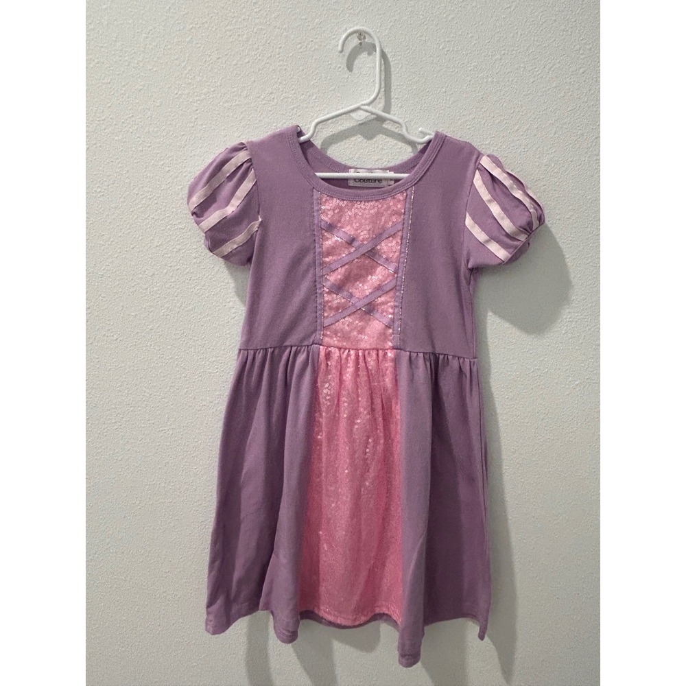 Presley Couture Rapunzel Princess Dress Girls 7/8 Purple Pink Sequin Costume